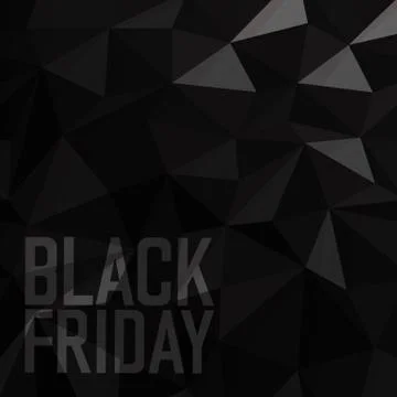 Black friday Sale Poster. Triangular Low Poly Dark Monochrome Pattern Illustrazione stock
