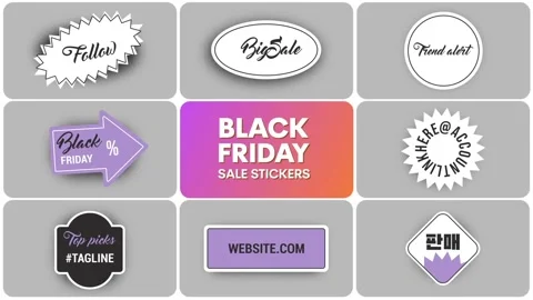 Black Friday Sale Stickers | After Effects After Effects stock