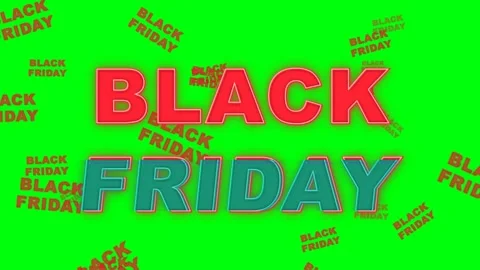 Black Friday Sale Text Animation on Green Screen Background Stock Footage 336617622