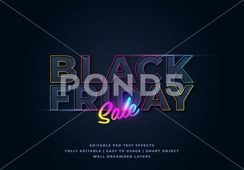 Black friday sale text style effect mockup - PSD Template Plantilla PSD