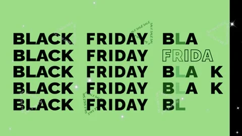 Black friday sale typography motion graphics featuring green background with Stock Footage 346120466