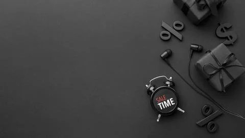 Black friday sales elements assortment with copy space 스톡 사진