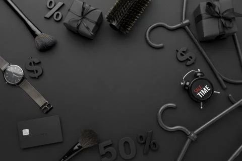 Black friday sales elements composition Stock Photos
