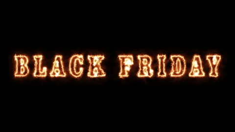 Black friday sales flame text banner. Big Sale animation with fire flames Stock Footage 269415835