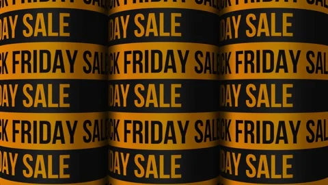 Black Friday  seamless loop dynamic typography background black and orange Stock Footage 255421620