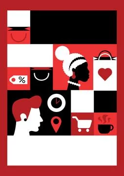 Black Friday Shopping Empty Poster Template Stock Illustration
