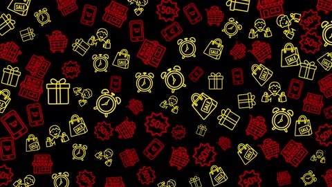Black Friday shopping vibrant pattern background Stock Footage 326837876
