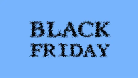 Black Friday smoke text effect sky isolated background Stock Footage 139642158