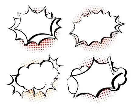 Black Friday Speech bubble comic sale template set Stock Illustration