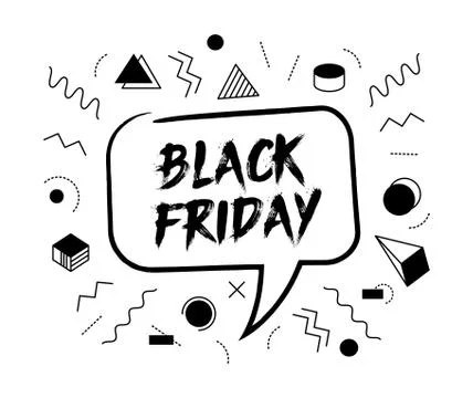 Black friday speech bubble memphis style poster 스톡 일러스트