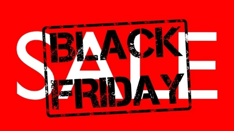 Black friday stamp on red background Stock Footage 79382037