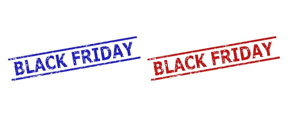 BLACK FRIDAY Stamp Seals with Unclean Surface and Parallel Lines Stock Illustration