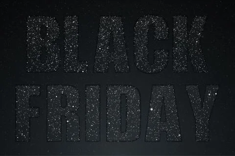 Black Friday. Starry dark sky. Night shopping. Stock Illustration