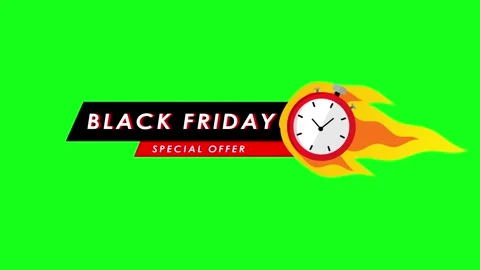Black friday stopwatch icon fire burning sign limited time shopping animate.. Stock Footage 312908693
