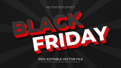 Black Friday super sales 3d editable text effect design Stock Illustration