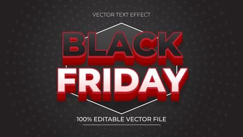 Black Friday super sales 3d editable text effect design Stock Illustration
