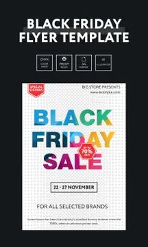 Black friday template banner and flyer Stock Illustration