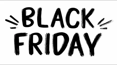 Black friday text animation with emphasizing lines Stock Footage 319155096