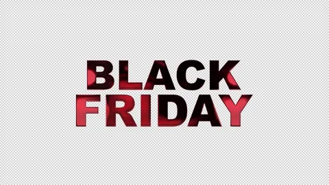 Black Friday Text Animation Loop Alpha Stock Footage 307836327