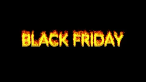 BLACK FRIDAY text appearing on fire Stock-Footage 118234430