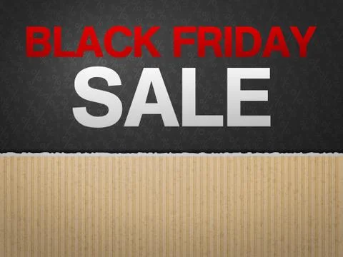 Black friday text on cardboard Stock Illustration