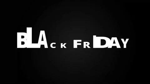 Black friday text dance on black background 4K video animation. Stock Footage 158762605