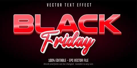 Black friday text, editable text effect Stock Illustration