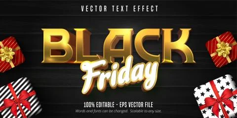 Black friday text, editable text effect. Black friday sale banner layout desi Stock Illustration