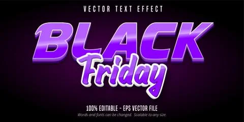 Black friday text, editable text effect Stock Illustration