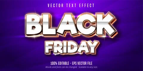 Black friday text, editable text effect. Stock Illustration