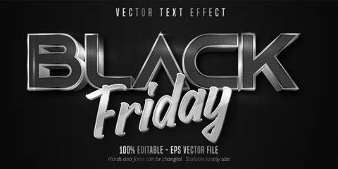 Black friday text, editable text effect. Stock Illustration