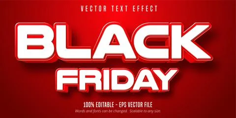 Black friday text, editable text effect Stock Illustration