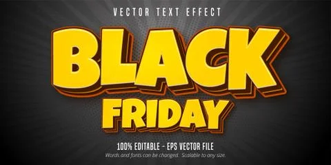 Black friday text, editable text effect Stock Illustration