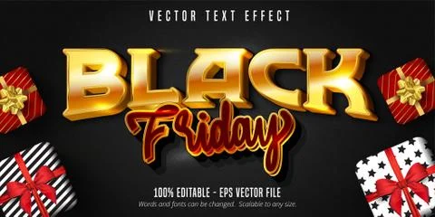 Black friday text, editable text effect. Black friday sale banner layout desi Stock Illustration