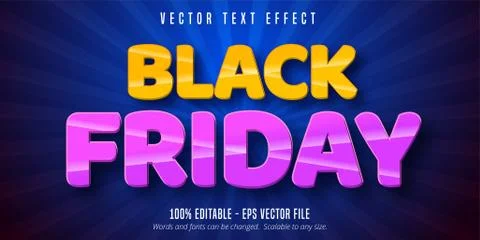 Black friday text, editable text effect Stock Illustration