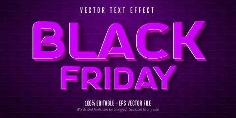 Black friday text, editable text effect Stock Illustration