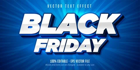 Black friday text, editable text effect Stock Illustration