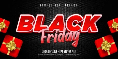 Black friday text, editable text effect Stock Illustration