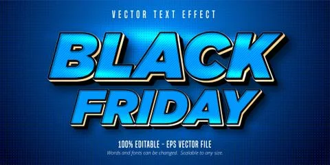 Black friday text, editable text effect Stock Illustration