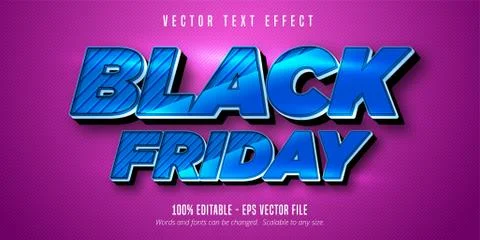 Black friday text, editable text effect Stock Illustration