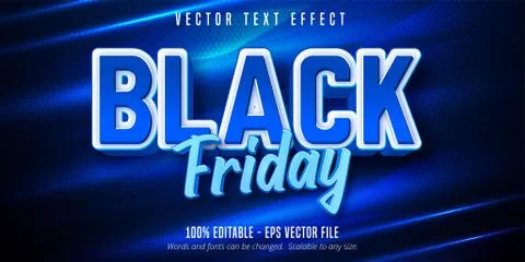 Black friday text, editable text effect Stock Illustration