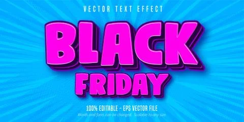 Black friday text, editable text effect Stock Illustration