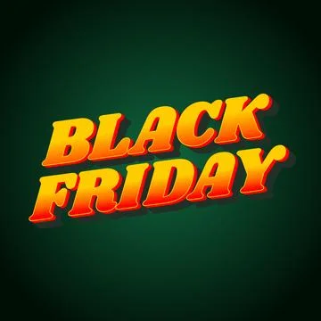 Black friday. Text effect in full colors with three dimensions style, for s.. Stock Illustration