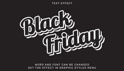 Black friday text effect template in 3d design Stock Illustration