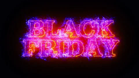 Black Friday text fire line text loop animation Stock Footage 157085530