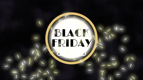 Black Friday text with fly glitters on black gradient Stock-Footage 219715719