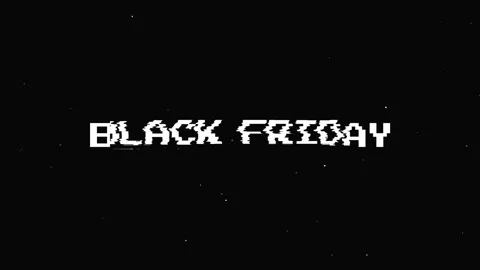 Black friday text with glitch screen effects on a black background. Video stock 150771775