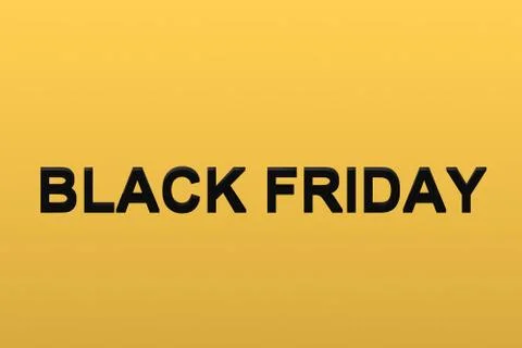 Black Friday text on gold background, 3d render Stock-Illustration