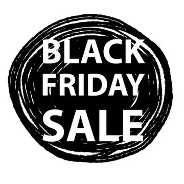 Black friday text on hand drawn black line circle shape Stock Illustration