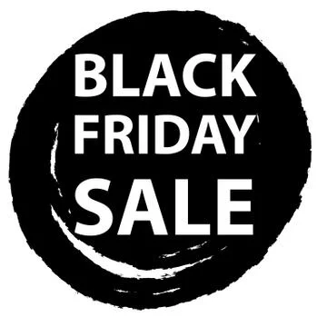Black friday text on hand drawn black line circle shape Stock Illustration